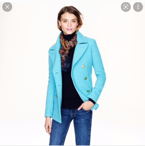 J.Crew stadium cloth winter majesty peacoat jacket Size 6 Wool Blend - Picture 1 of 6
